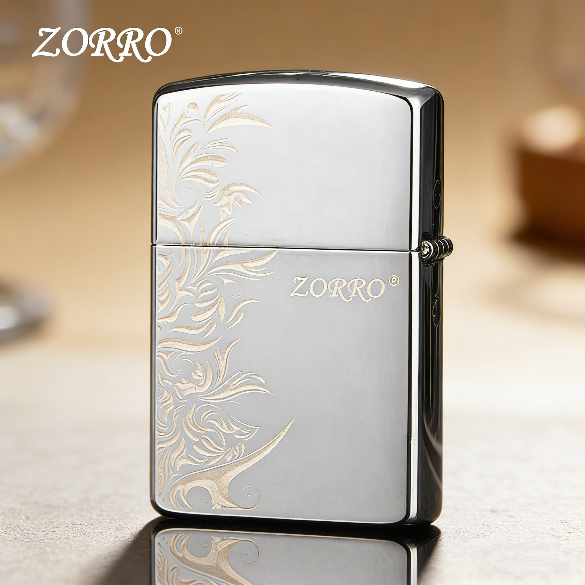ZORRO正品佐罗煤油打火机防风火机金属雕花高档生日礼物表白好物