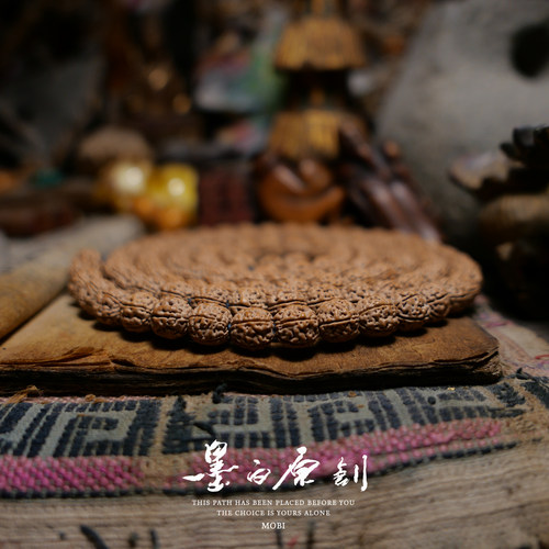 「墨白」神级 盘龙纹魔丸小金刚手持单圈108颗菩提子佛珠菩提手串
