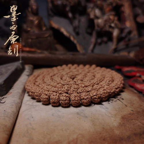 墨白寿桃梅花108颗盘龙纹小金刚