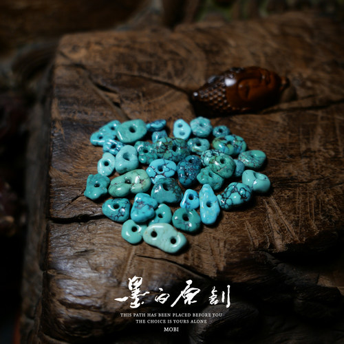 「墨白」 藏传松石珠星月金刚菩提文玩配饰配件