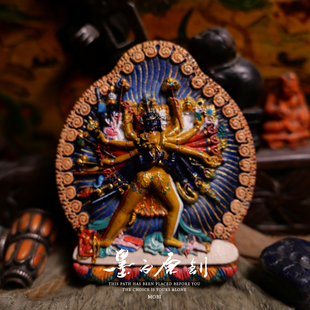 「墨白」 时轮金刚彩绘擦擦佛像摆件