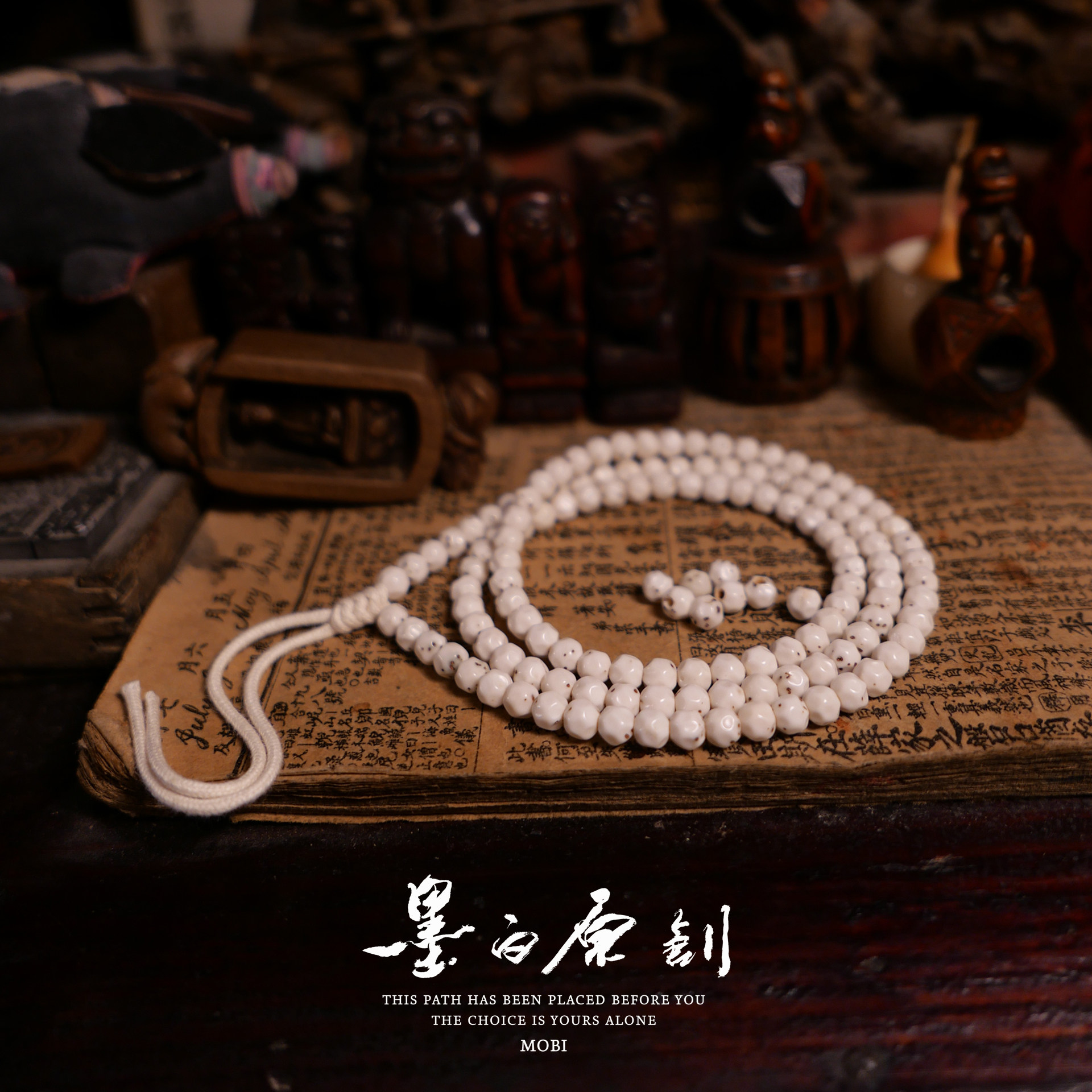 「墨白」 原生态同枝籽无相数星星系列毛感星月菩提108颗