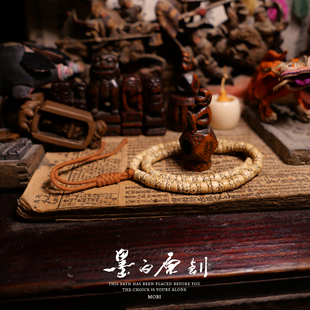 「墨白」超神级 原生态黄金籽手工斜切猪大肠星月菩提108手串手链