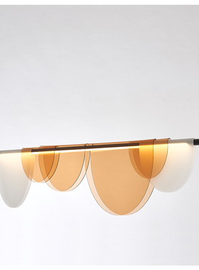 北欧吧台餐吊灯具简约后现代创意铁艺马卡龙饭厅餐桌餐厅长条吊灯