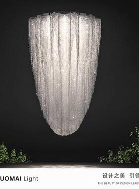 意大利loft复式楼水晶大吊灯客厅楼梯间法式欧式奢华大气轻奢灯具