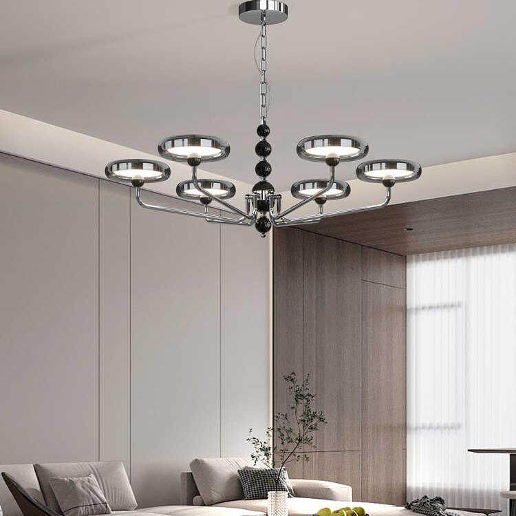 客厅吊灯高级感轻奢法式中古风餐厅艺术创意玻璃星轨飞碟护眼灯具,家装灯饰光源,客厅吊灯,淘宝优惠券,粉丝福利购,淘宝优惠卷