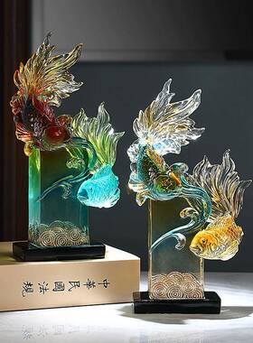 年年有余如鱼得水招财摆件客厅酒柜电视柜锦鲤家居装饰品乔迁礼物