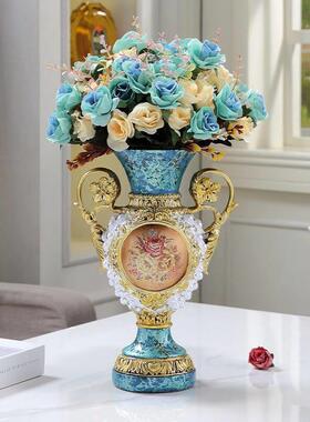 欧式花档客厅插花花器家居装饰品餐桌欧式创意玄关摆件级感