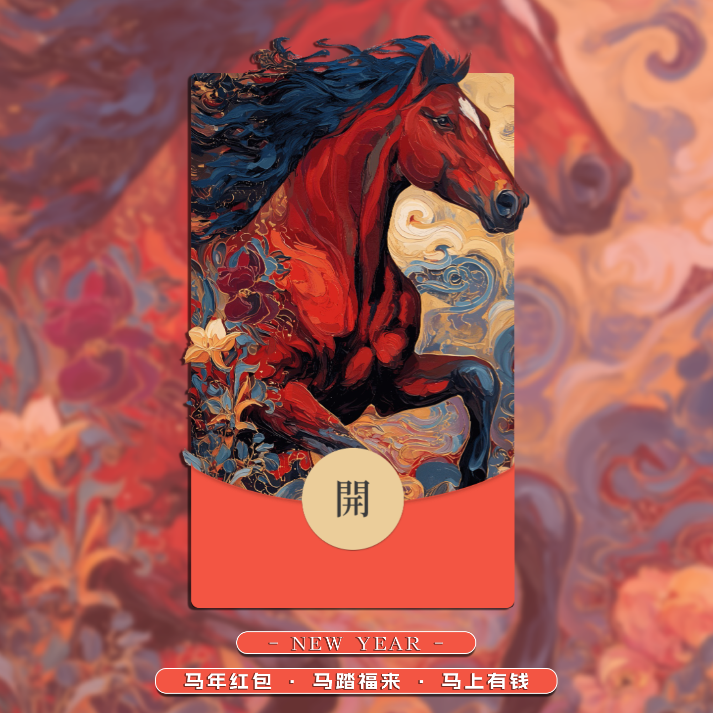 微信红包封面2026马年动态红包封面春节拜年新年红包封面油画笔触