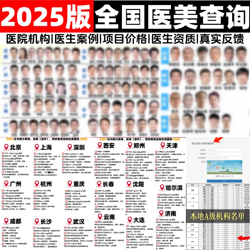 一线准一线医美医院医生定制查询