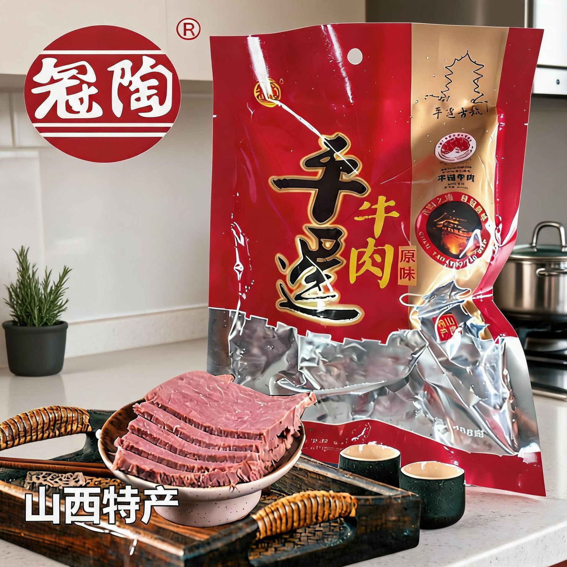 冠陶平遥牛肉即食牛肉零食山西特产低脂健身真空大块卤牛肉熟食