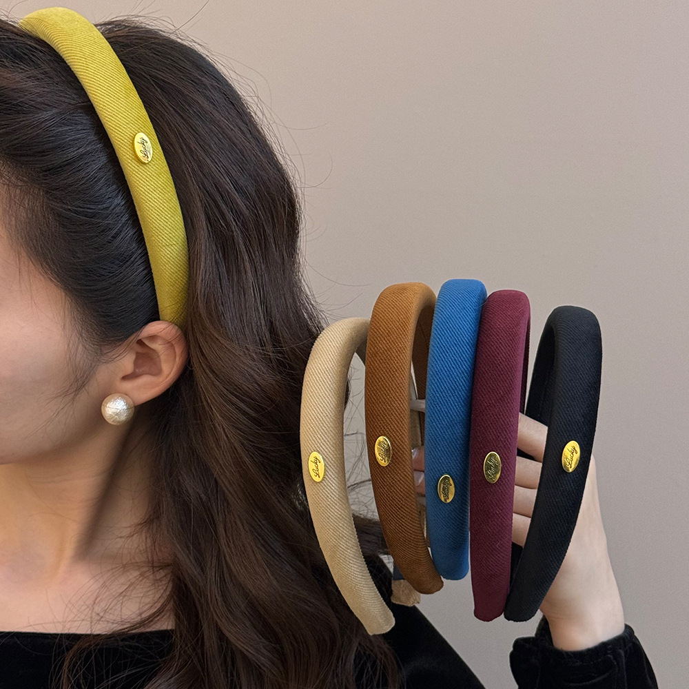 法式复古纯色气质金标细发箍日常高级感头饰百搭优雅头箍发卡新款
