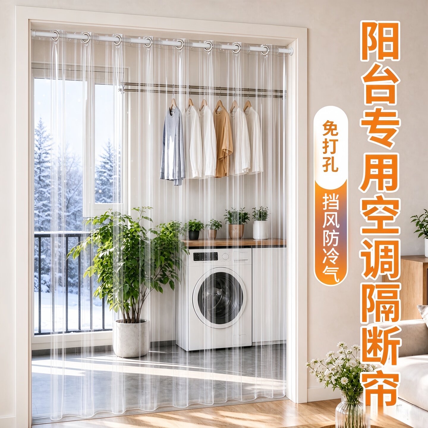 【阳台防风专用】冬季空调保温帘