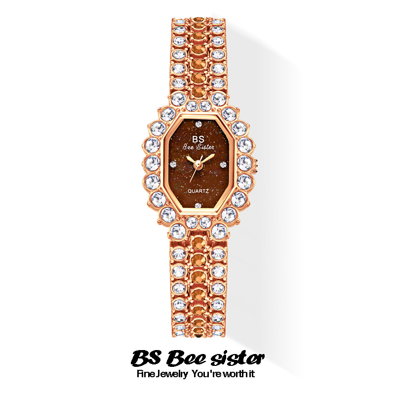 小众轻奢闪粉满钻女表