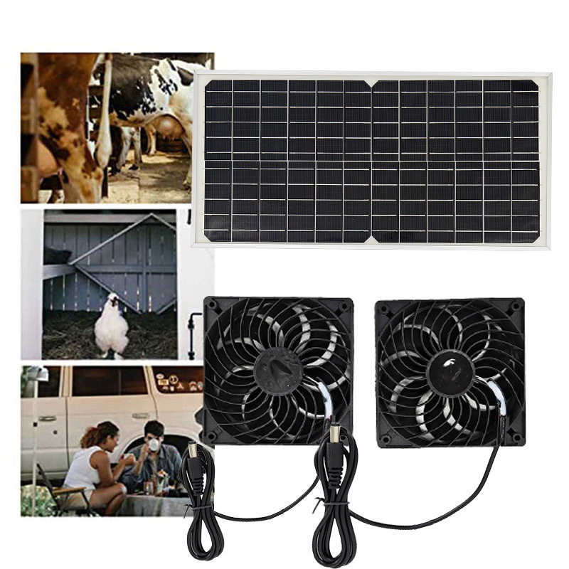 跨境专供太阳能板单晶16W12V带边框排气扇太阳能光伏板狗窝散热器
