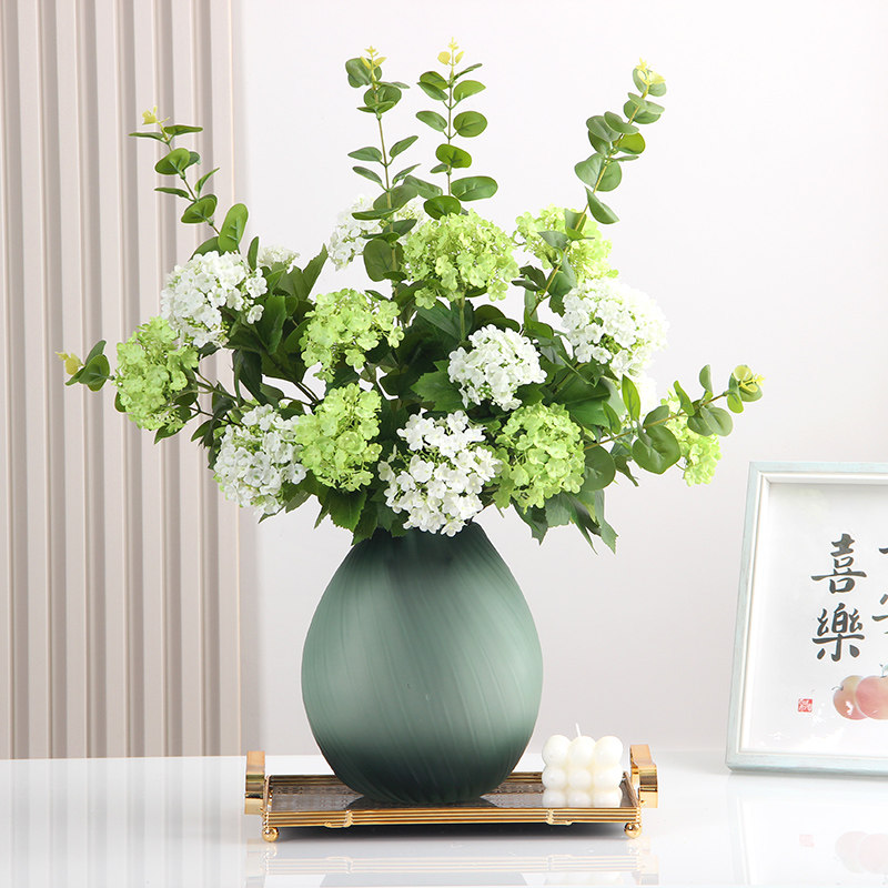 北欧木绣球绢花花艺花束假花茶几餐桌室内装饰自然风森系玄关摆件