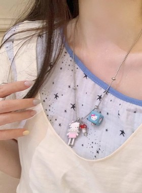 张泽禹同款梦中小鹿珍珠项链女小众高级感长款毛衣链甜美可爱配饰