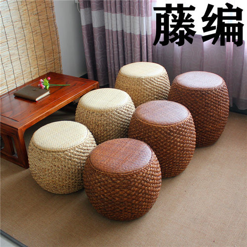 藤编蒲团草藤鼓凳坐墩坐凳子矮凳
