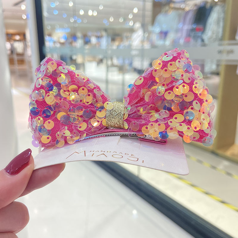 儿童发饰立体闪亮蝴蝶结发夹公主顶夹可爱礼服表演发卡子diy材料