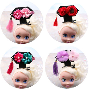 中国风小格格发夹古风流苏花朵头饰顶夹女孩表演发饰儿童饰品发卡