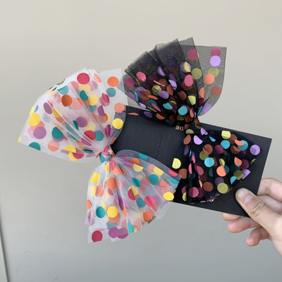 diy大蝴蝶结网纱公主风儿童发夹