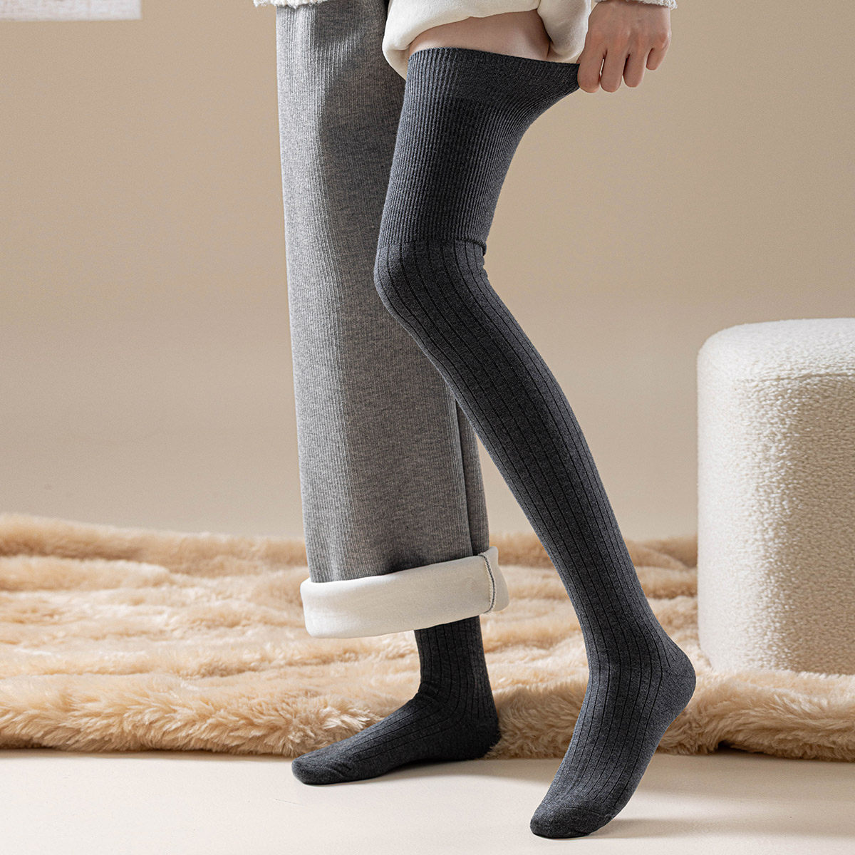桑蚕丝羊绒长筒袜子女冬季生姜发热保暖加厚长堆堆袜过膝袜jk女袜,女士内衣/男士内衣/家居服,长筒袜,淘宝优惠券,粉丝福利购,淘宝优惠卷