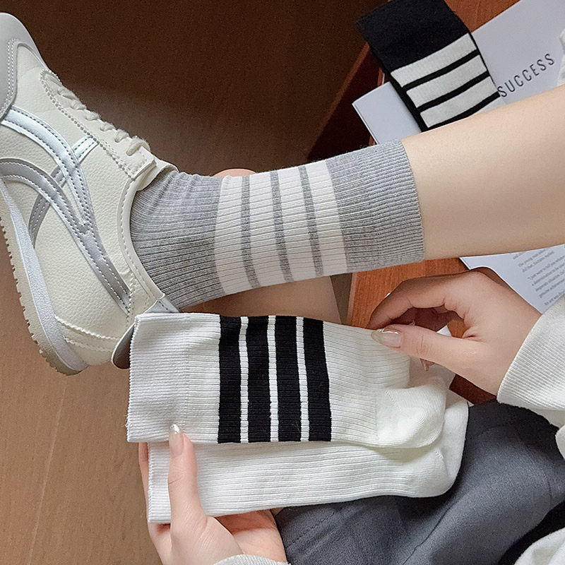 日系学院风袜子女春夏季薄款纯棉中筒袜长袜ins风少女袜堆堆袜长