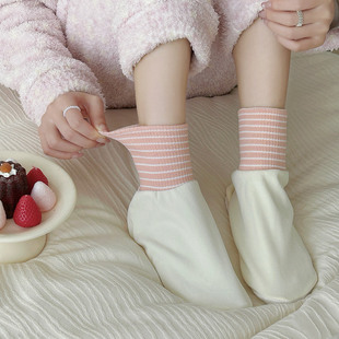 晚上睡觉穿的袜子宽松口不勒脚睡眠袜子女冬季养生保暖月子居家袜