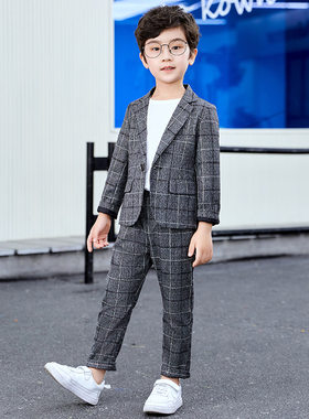 小孩演出钢琴礼服男儿童西装套装休闲西服男孩春秋韩版潮春装童装