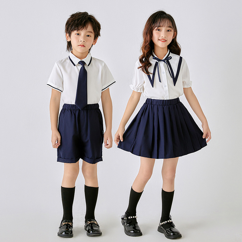 夏季幼儿园园服小学生校服学院风男女儿童套装夏装毕业服表演服
