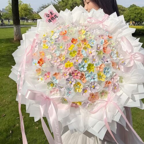 巨型超大陶瓷永生花束成品生日礼物七夕情人节送女朋友仿真花朵