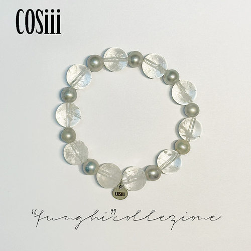 COSiii[月露凝白]天然白水晶珍珠手串女简约透明圆珠手链