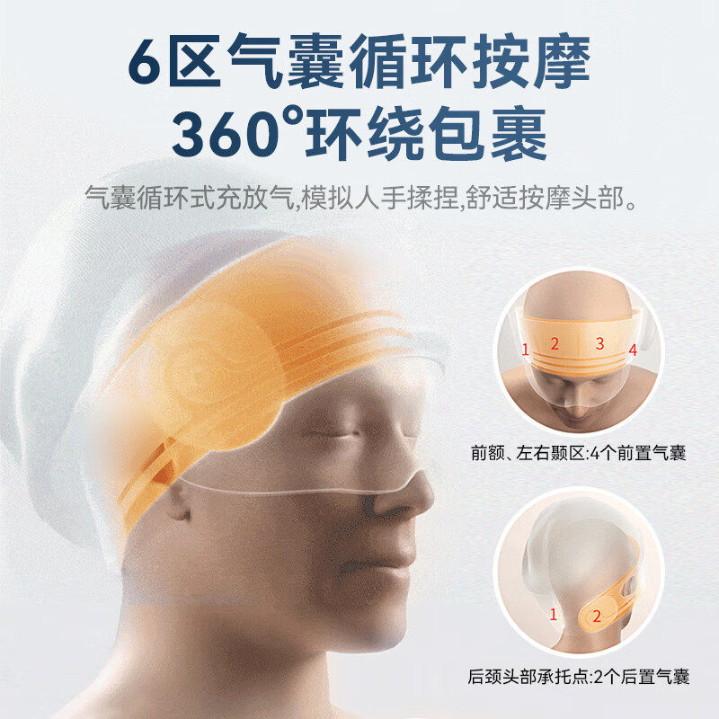 奥克斯头部按摩仪器电动眼部颈部睡眠仪热敷头眼颈一体式礼品礼物