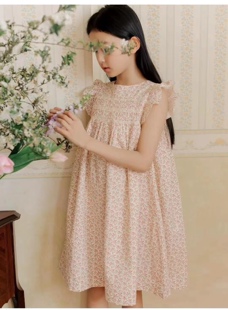 bp同款碎花女童渔夫裙打揽裙连衣裙连身裙