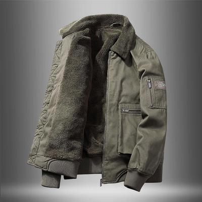 羊羔绒外套男冬季加绒加厚棉衣美式新款工装棉袄翻领夹克宽松棉服