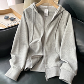 连帽卫衣外套女春秋季 帽衫 2026新款 开衫 宽松休闲百搭薄款 拉链开衫