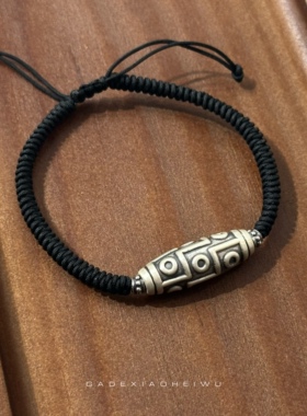 呷的小黑屋纯银手链足银999精致天珠纯手工编织手链民族风手链