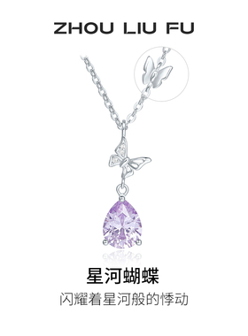 S925银蝴蝶项链女款小众