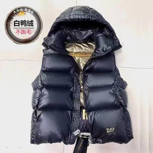 2025冬季新款高档黑金羽绒服马甲男女同款外穿加厚白鸭绒情侣马夹