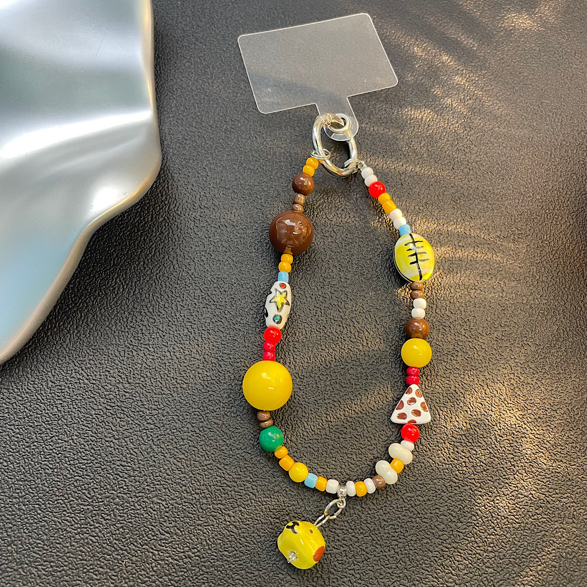 橄榄球黄色小狗壳挂绳ccd相机挂件配饰彩色童趣diy手串珠包挂