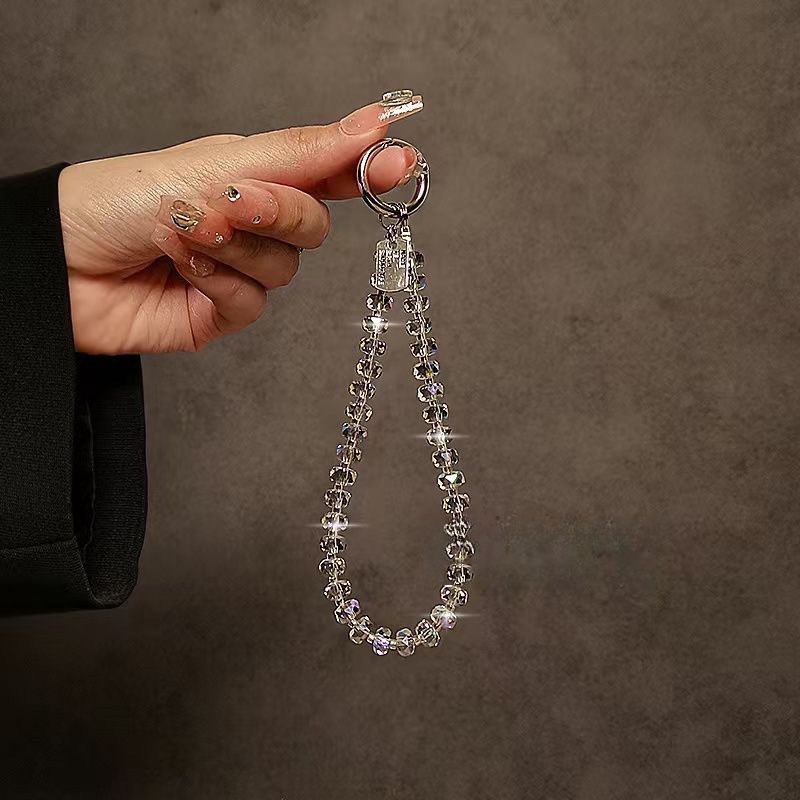 奢华高级感水晶串珠手提链手腕短挂绳手机壳汽车钥匙扣包包挂件潮