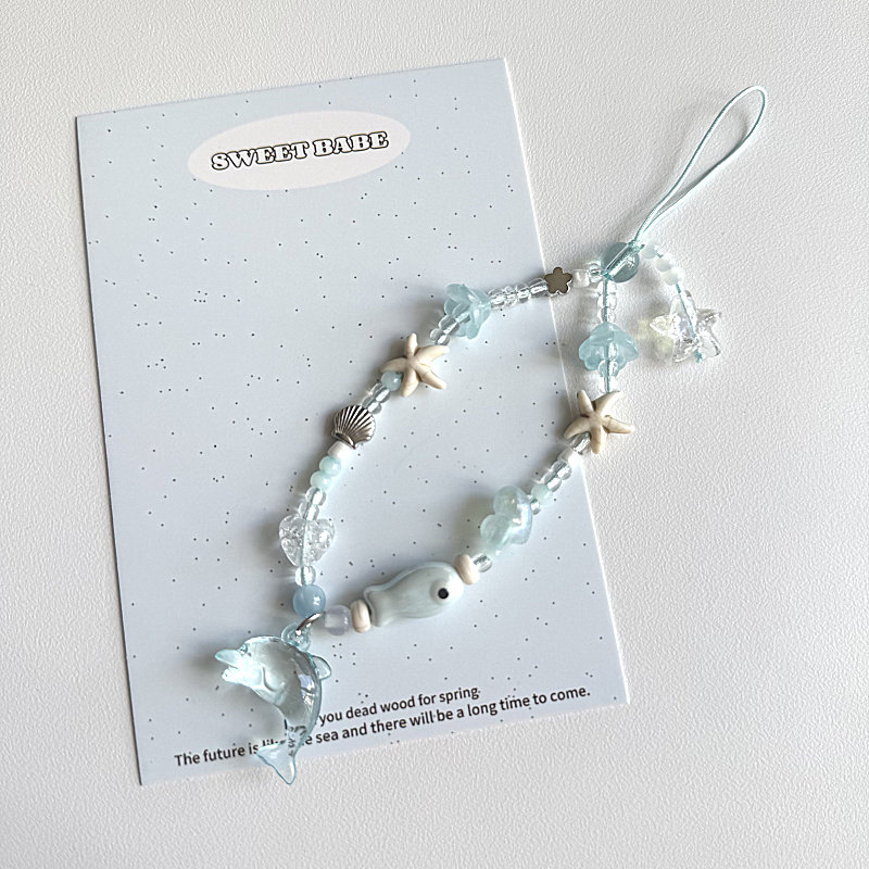 ins夏日蓝色小鱼吊坠链ccd相机挂链装饰个性创意链条可爱百搭