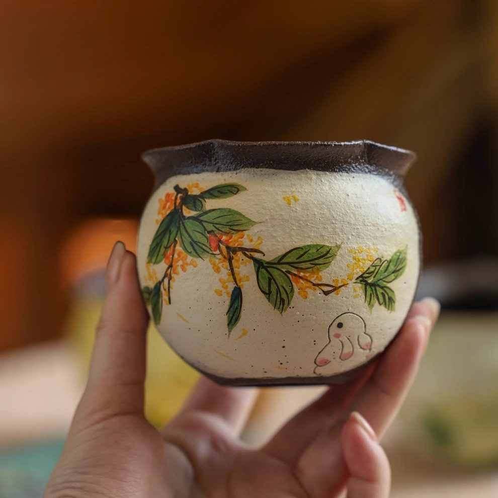 景德镇紫砂茶杯子茶具手工手绘主人杯水杯可爱田园风花口杯手办礼,餐饮具,茶杯,淘宝优惠券,粉丝福利购,淘宝优惠卷