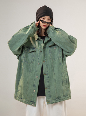 速发牛仔外套复i港味v古春age夹克上衣2024年新款t秋宽松炸街褂子