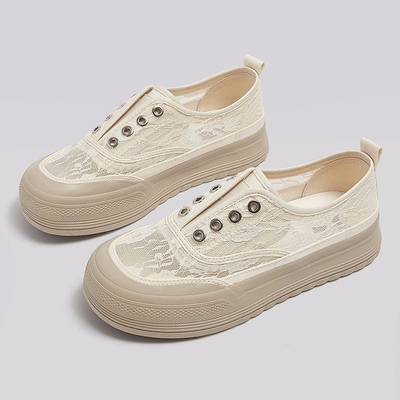 人本官方旗舰店夏季网面帆布鞋女