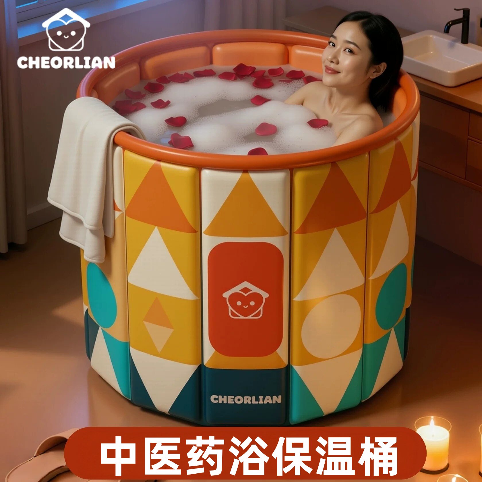 中医泡澡桶折叠大人家用成人专用全身药浴盆可坐沐浴泡浴桶洗澡桶