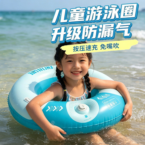 儿童游泳圈充气加厚防侧翻