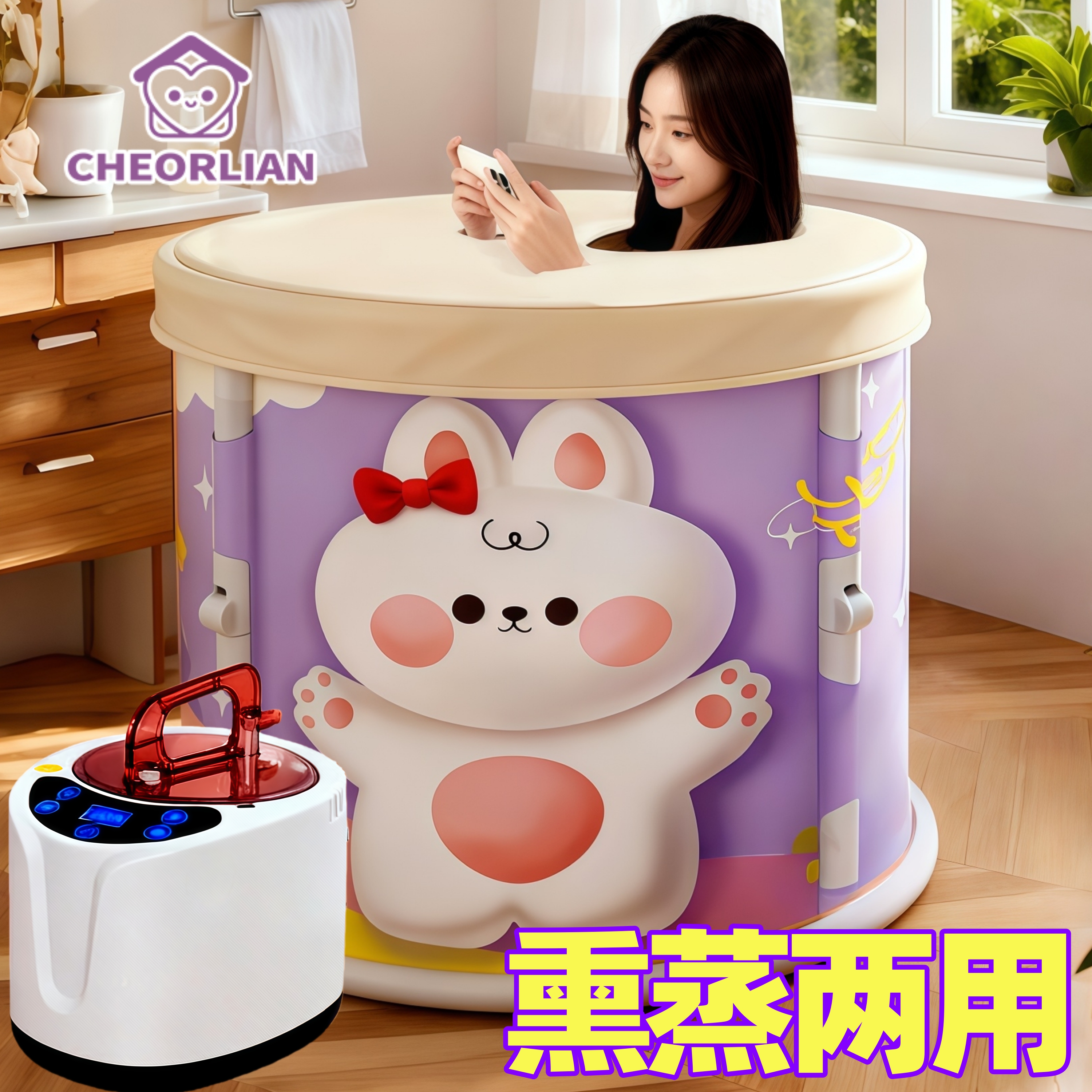 泡澡桶中医汗蒸两用大人折叠成人家用药浴洗澡加热蒸汽中药熏蒸桶
