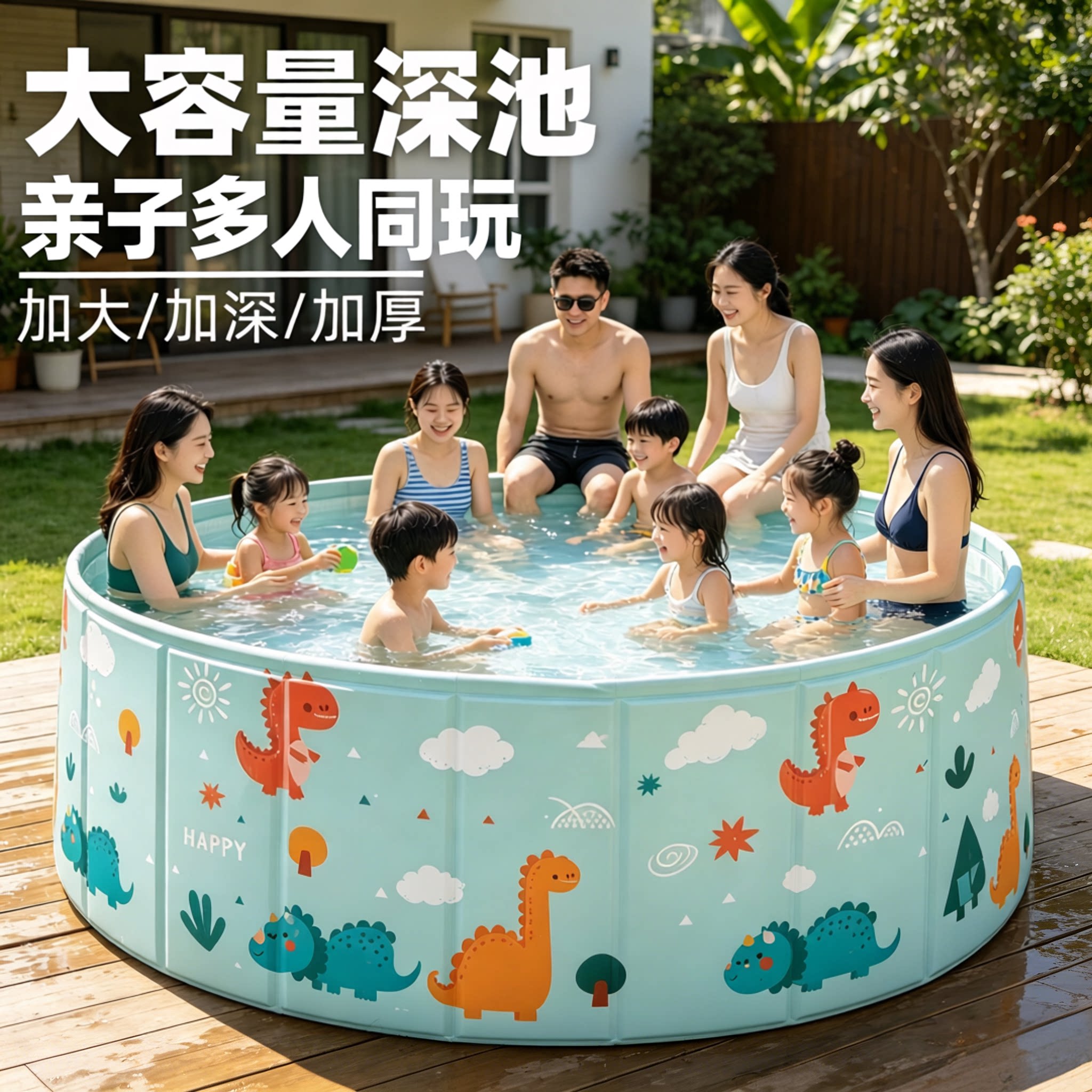 大号家庭玩水游泳池儿童家用室外可折叠戏水池小孩成人户外加大池