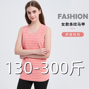 大码保暖背心女士德绒发热无痕女款加肥加大马甲无袖打底衫秋冬季